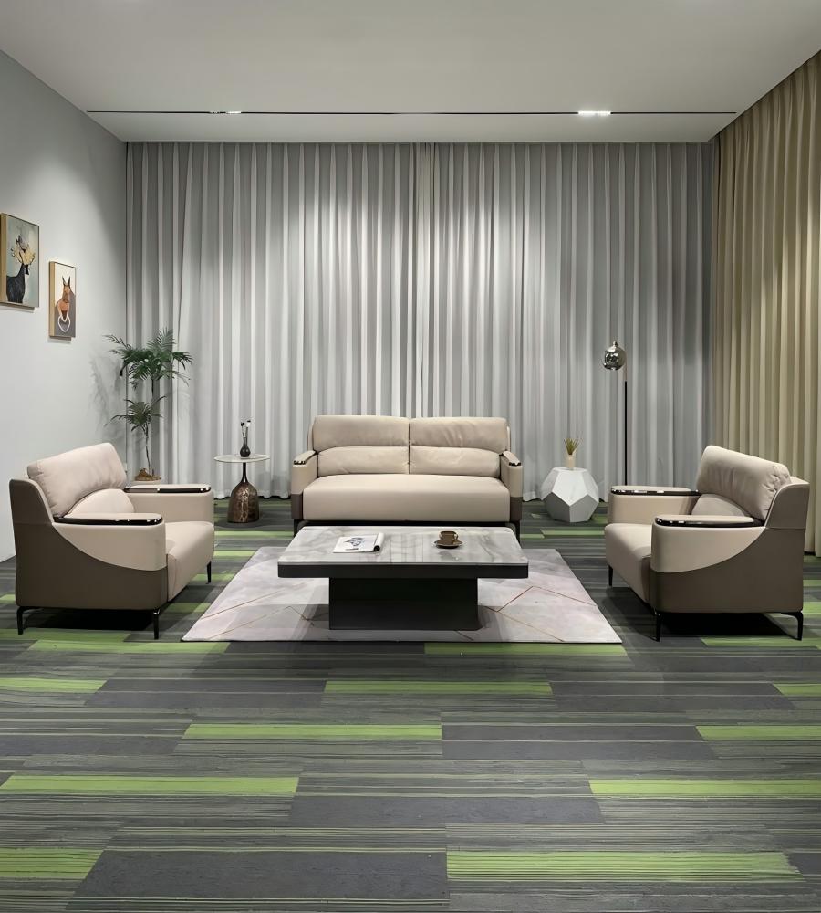 拼接設計三人沙發	Contrast Design Three-Seater Sofa