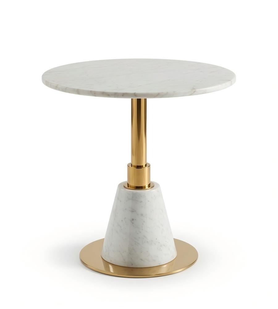 金色不銹鋼大理石圓形會客洽談枱 Gold Marble Round Meeting Table