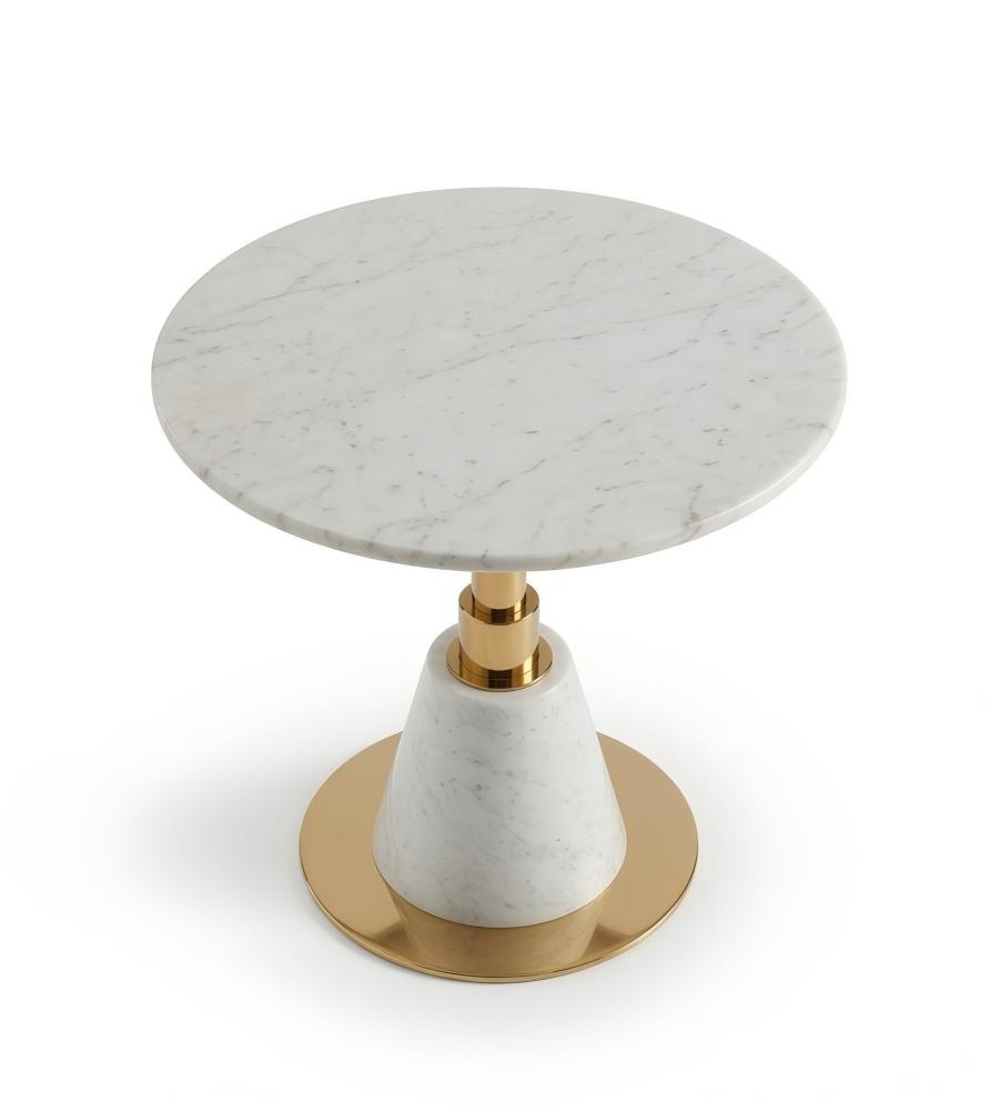 金色不銹鋼大理石圓形會客洽談枱 Gold Marble Round Meeting Table