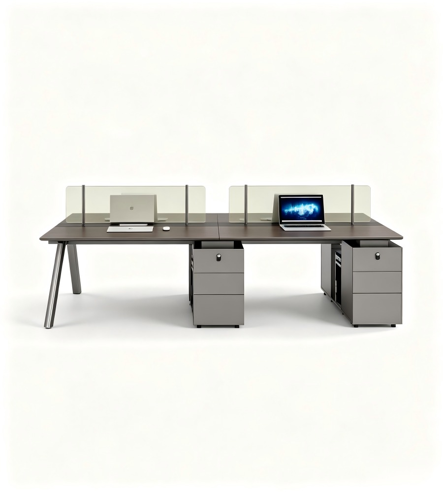 現代商務雙人屏風員工桌 Modern Business Double-Sided Screen Workstation
