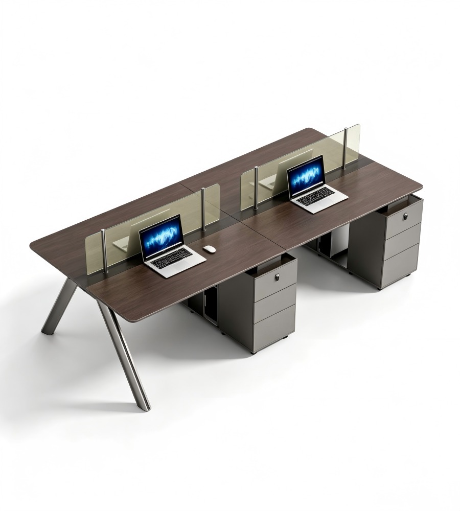 現代商務雙人屏風員工桌 Modern Business Double-Sided Screen Workstation