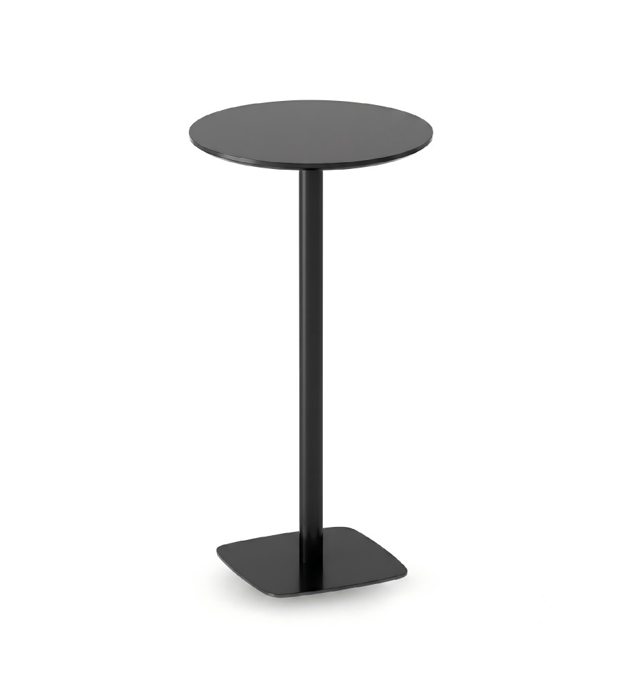 現代簡約黑色金屬腳圓形吧枱 Modern Black Round Bar Table