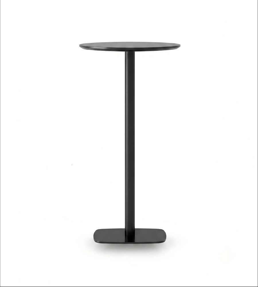 現代簡約黑色金屬腳圓形吧枱 Modern Black Round Bar Table