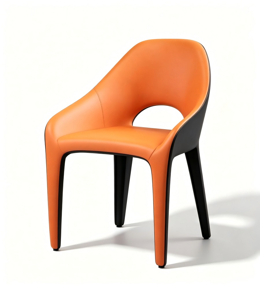 雙色拼接鏤空休閒椅 Two-Tone Hollow-Back Lounge Chair