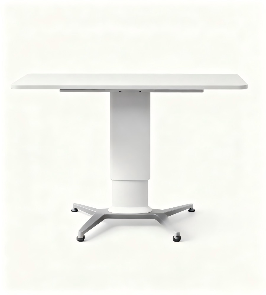 簡約白色可升降帶轆辦公枱 Minimalist White Height Adjustable Office Desk with Wheels