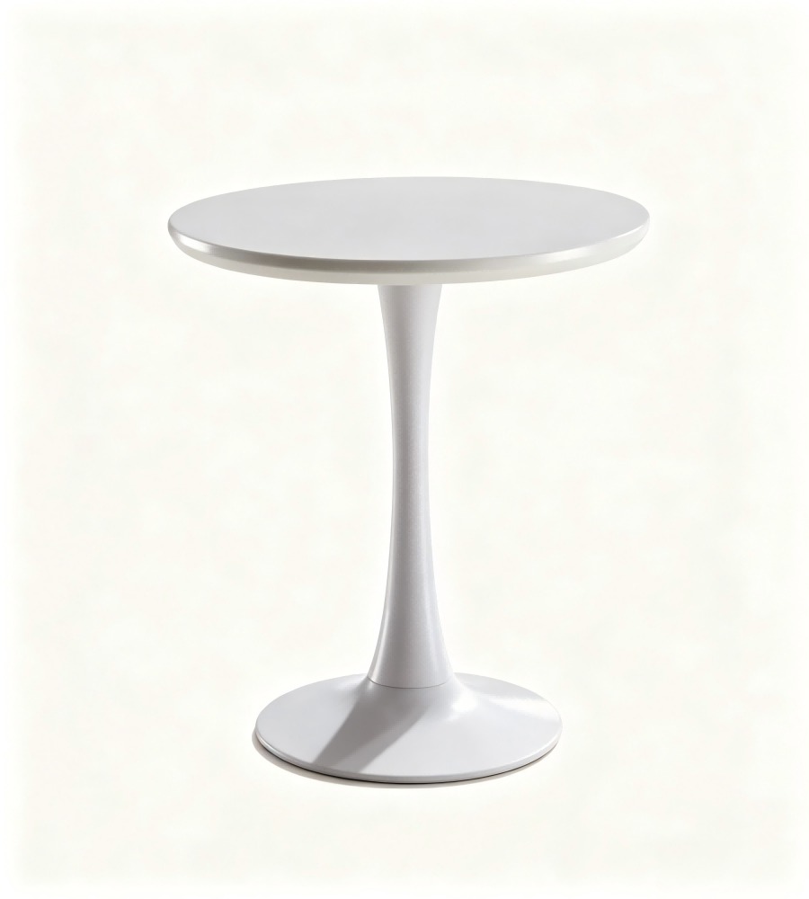 簡約白色金屬腳圓形餐枱茶几 Minimalist White Metal Leg Round Dining Table