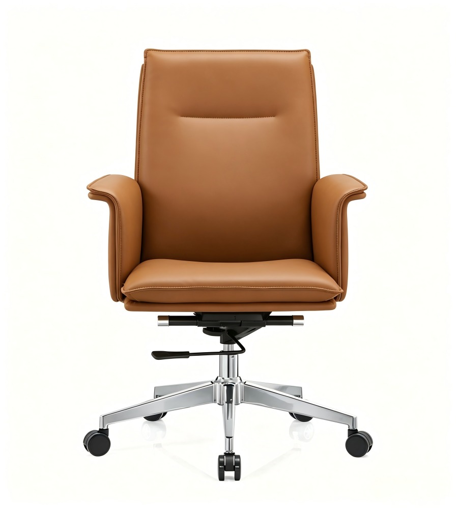 商務啡色西皮可升降帶轆會議椅 Modern Brown PU Leather Adjustable Conference Chair