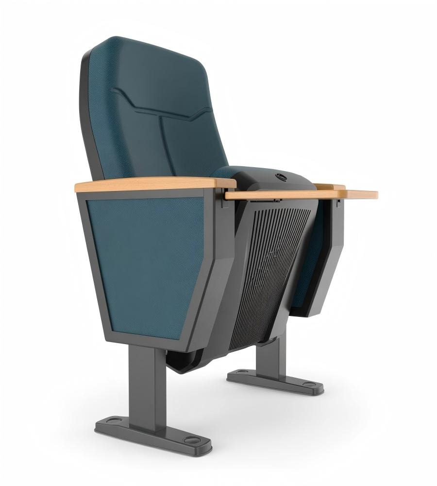 舒適PU皮實木帶寫字板學校禮堂椅 PU Leather School Auditorium Chair with Writing Tablet