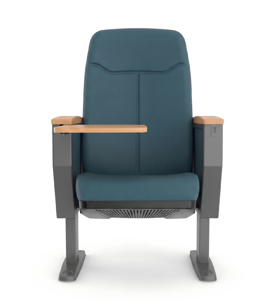 舒適PU皮實木帶寫字板學校禮堂椅 PU Leather School Auditorium Chair with Writing Tablet