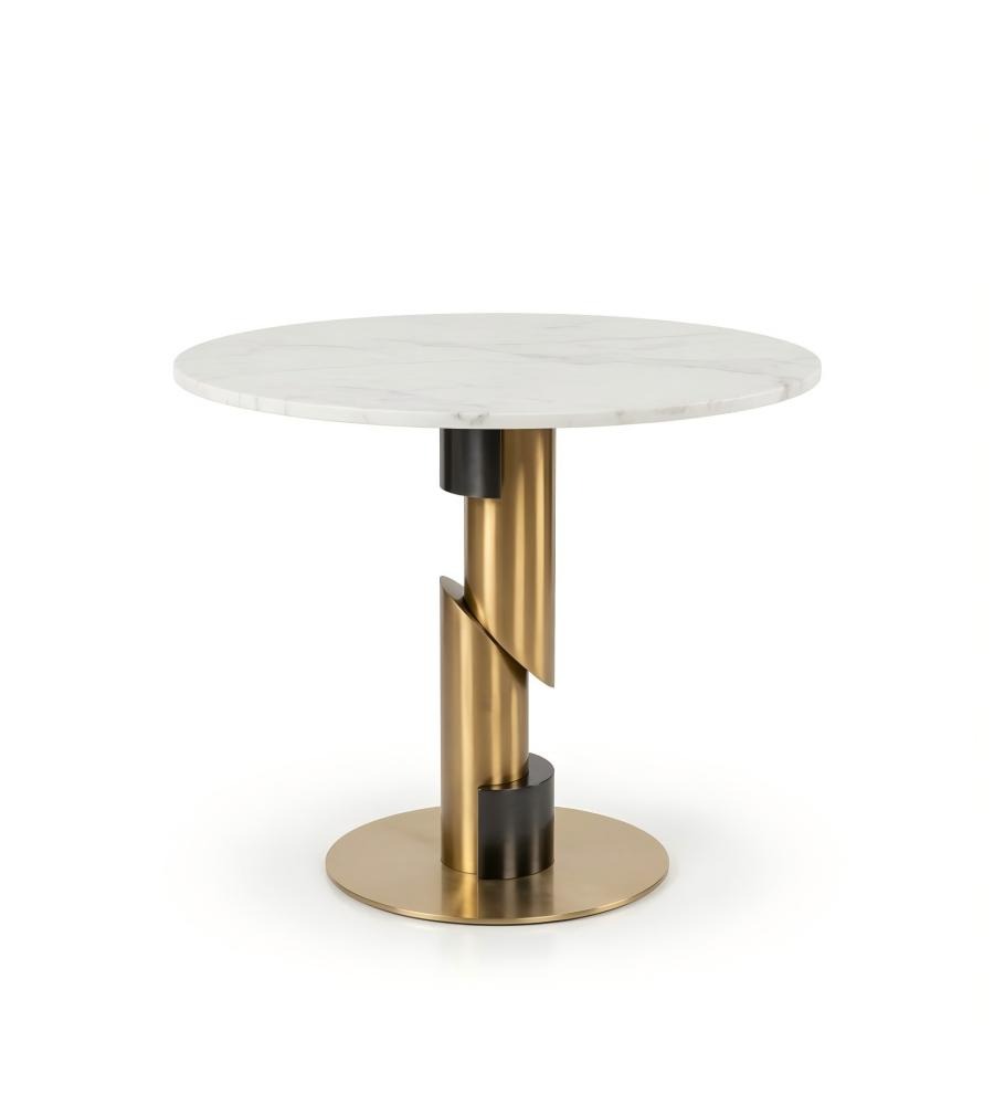 現代輕奢雙色不銹鋼大理石圓形洽談枱 Modern Luxury Marble Round Table