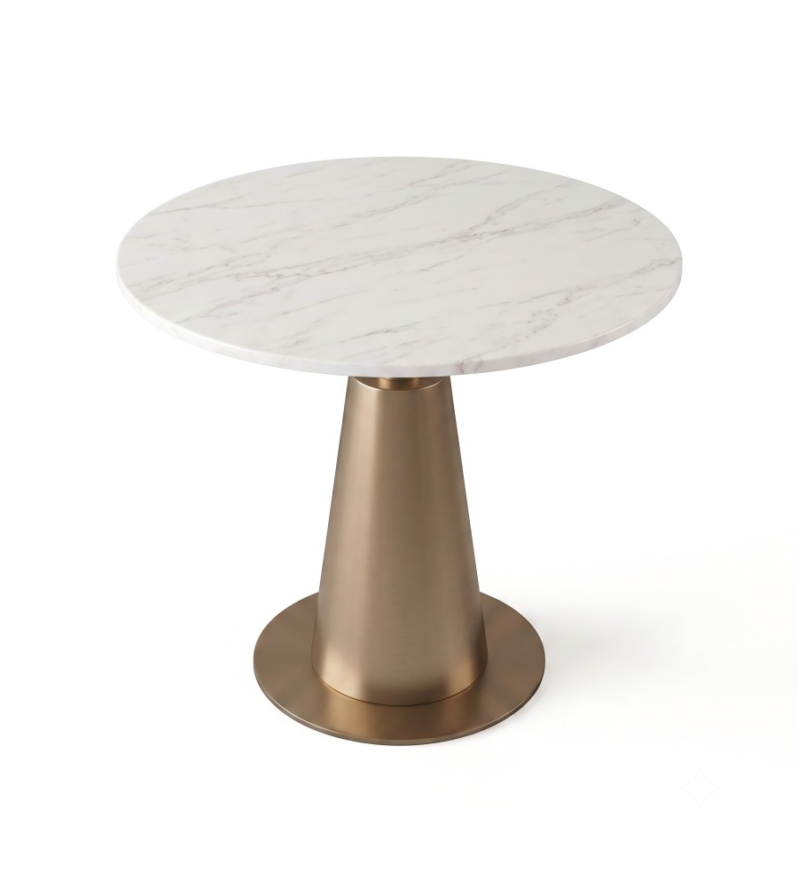 金色不銹鋼大理石圓形洽談枱 Gold Marble Round Table