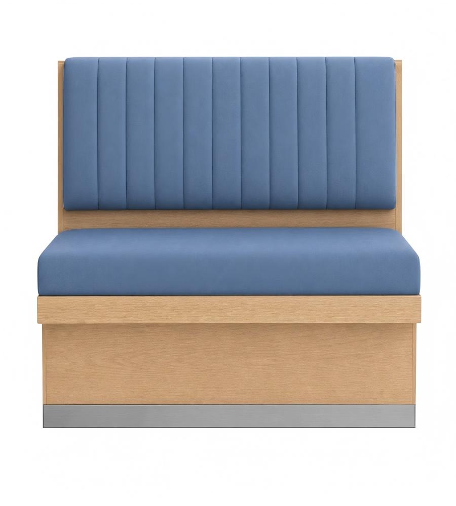 金屬腳直紋軟包卡座 Metal-Base Vertical-Stitched Booth Seating