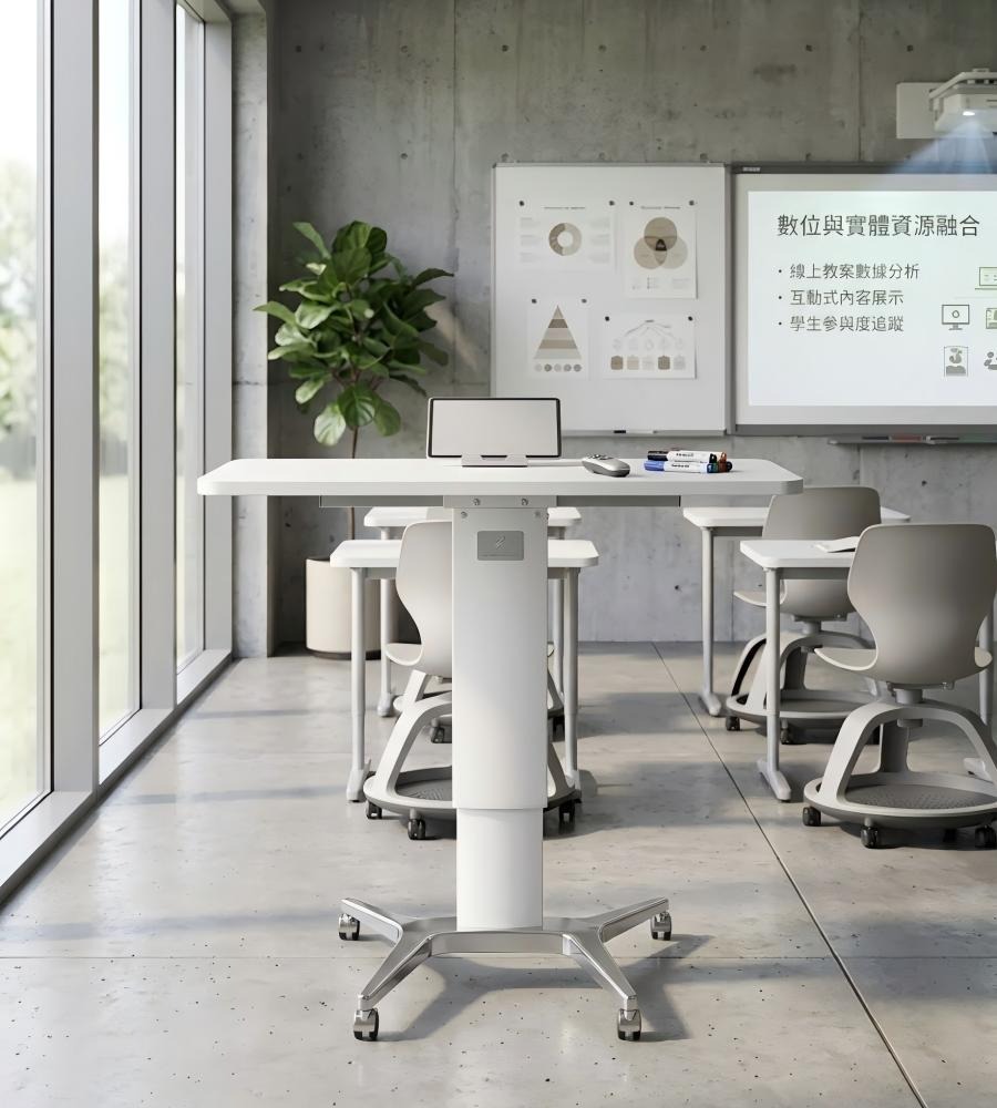 氣動翻轉升降講台 Pneumatic Flip-Top Mobile Podium