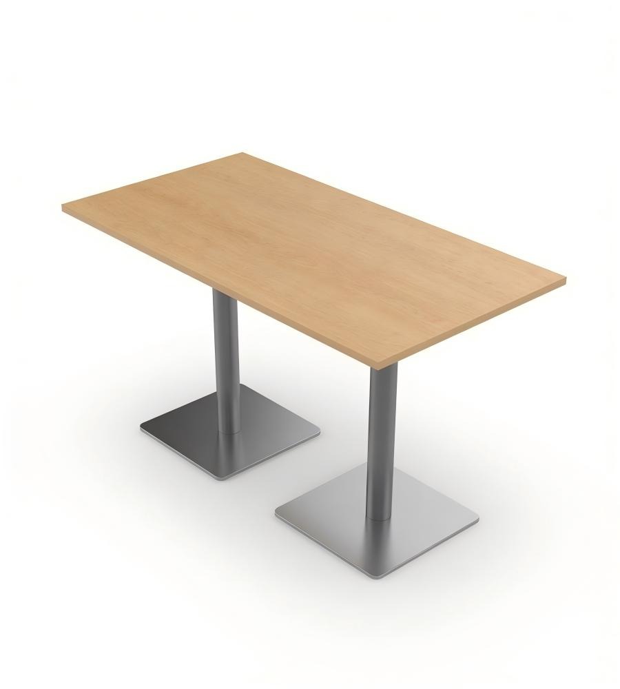 淺木色實木長方形不銹鋼方腳餐廳餐枱 Modern Wood Rectangular Dining Table
