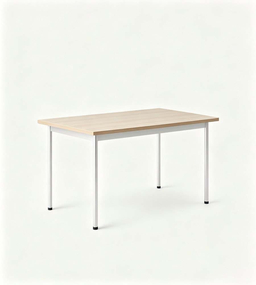 簡約木色鋼架長方形餐枱 Minimalist Wood Rectangle Dining Table