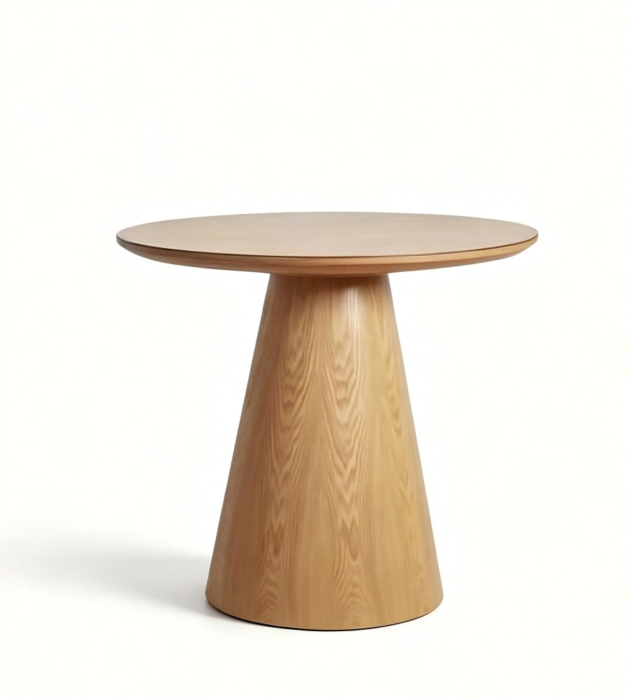 北歐原木色白蠟木紋圓形茶几 Nordic Natural Ash Wood Grain Round Coffee Table