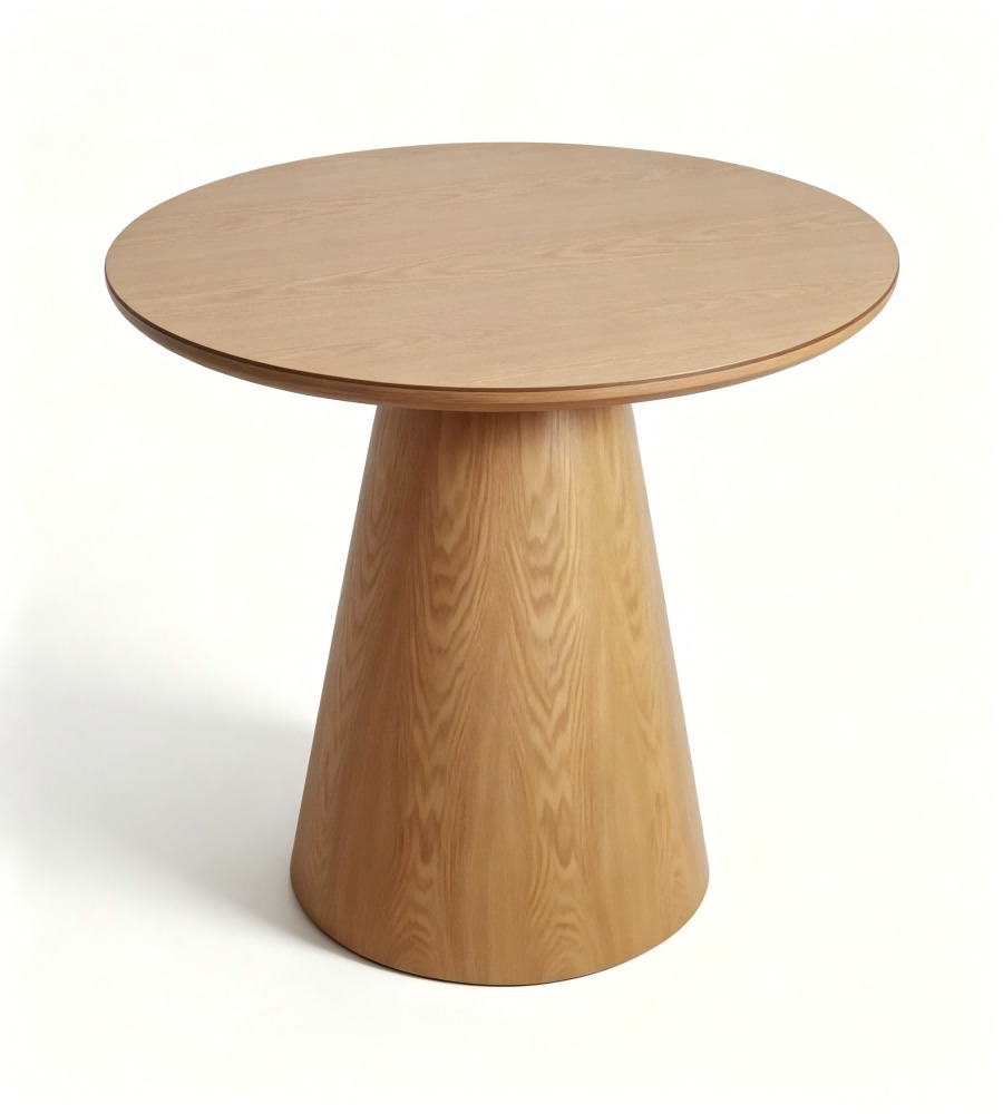北歐原木色白蠟木紋圓形茶几 Nordic Natural Ash Wood Grain Round Coffee Table