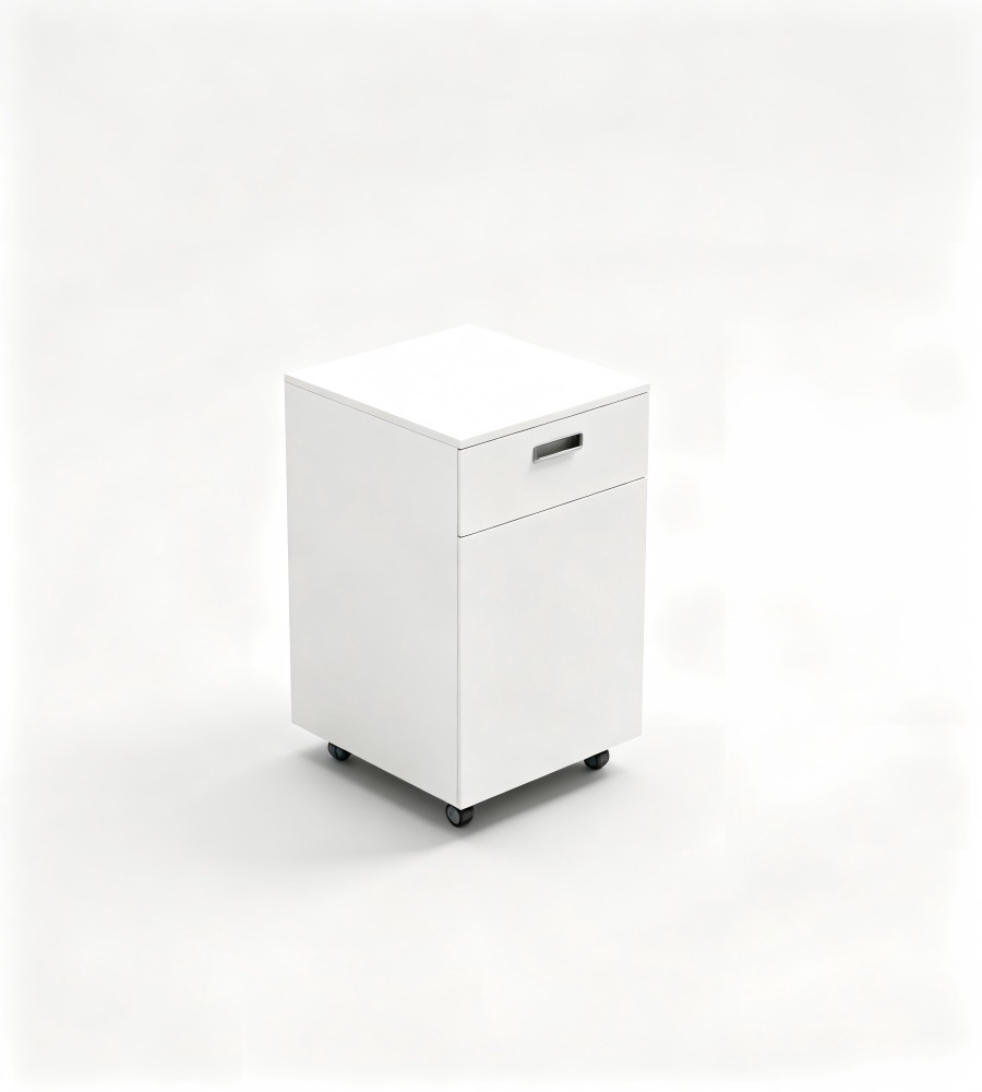 純白簡約活動櫃 Minimalist White Mobile Pedestal
