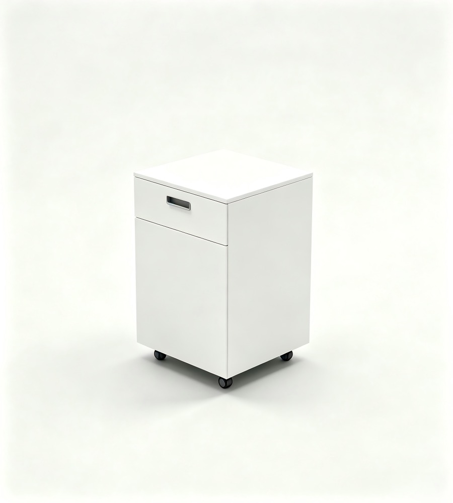 純白簡約活動櫃 Minimalist White Mobile Pedestal