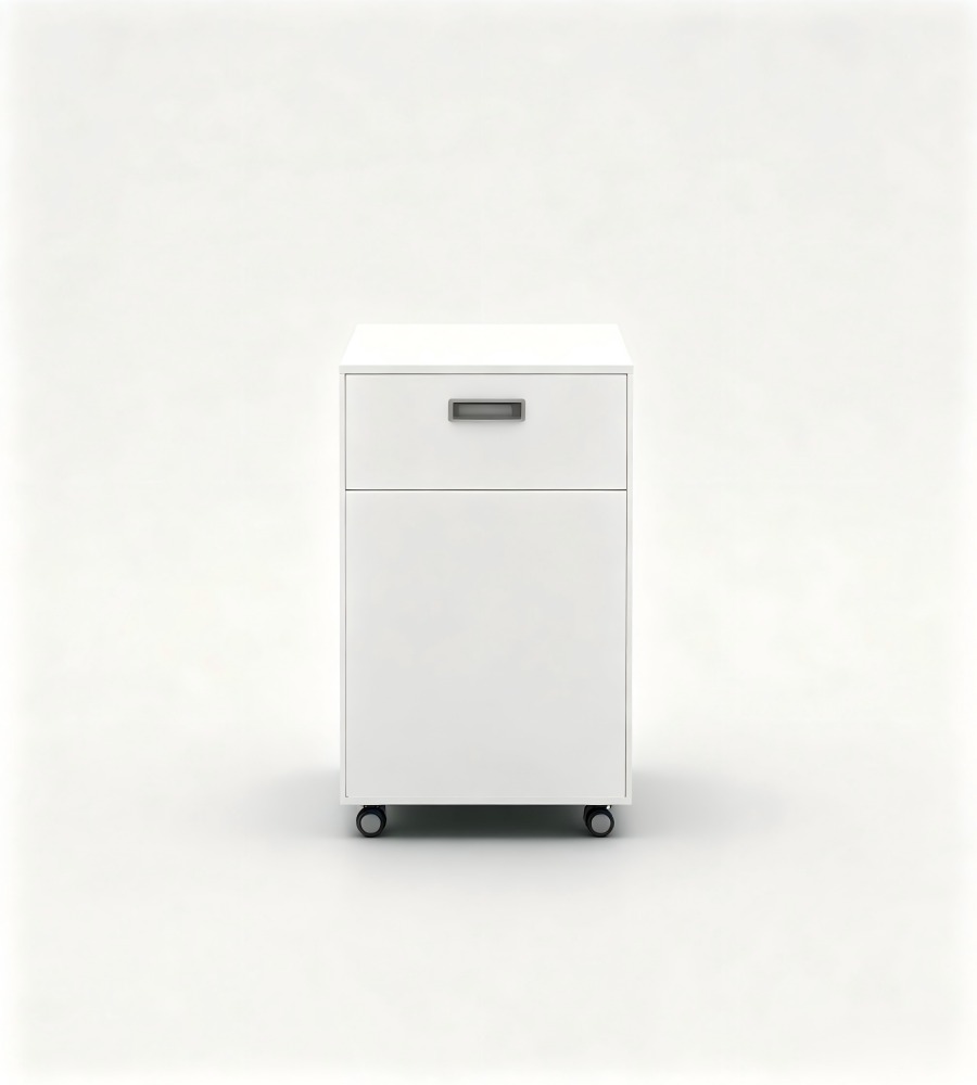 純白簡約活動櫃 Minimalist White Mobile Pedestal