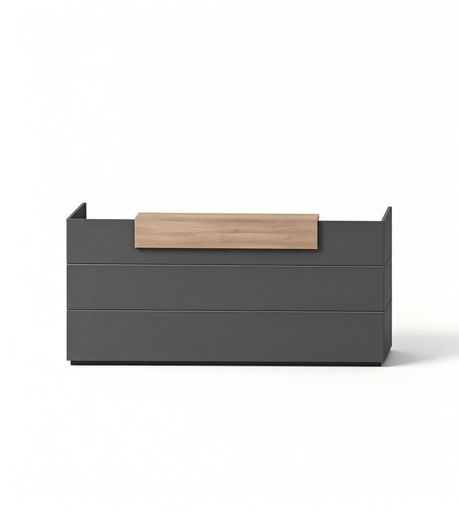 深木簡約接待台	Minimalist Wood-Tone Reception Desk
