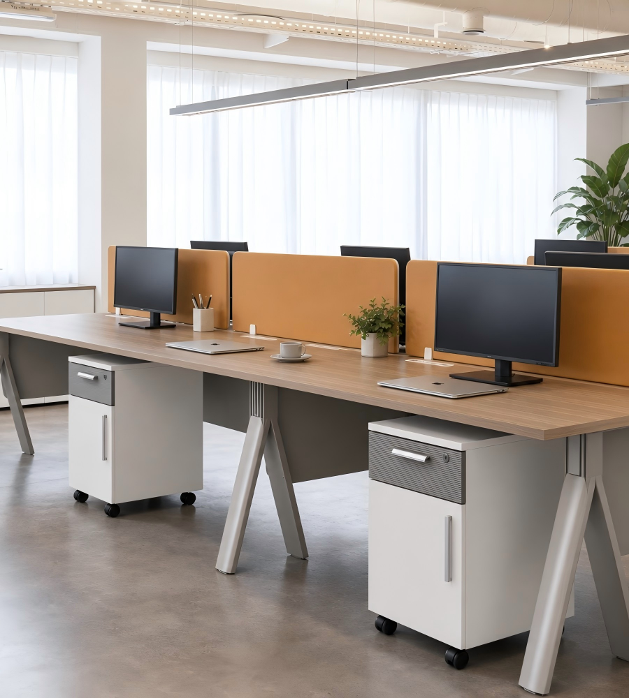 簡約白色拼灰色一櫃桶一門帶鎖帶轆活動櫃 Minimalist White & Grey 1-Drawer 1-Door Mobile Pedestal with Lock
