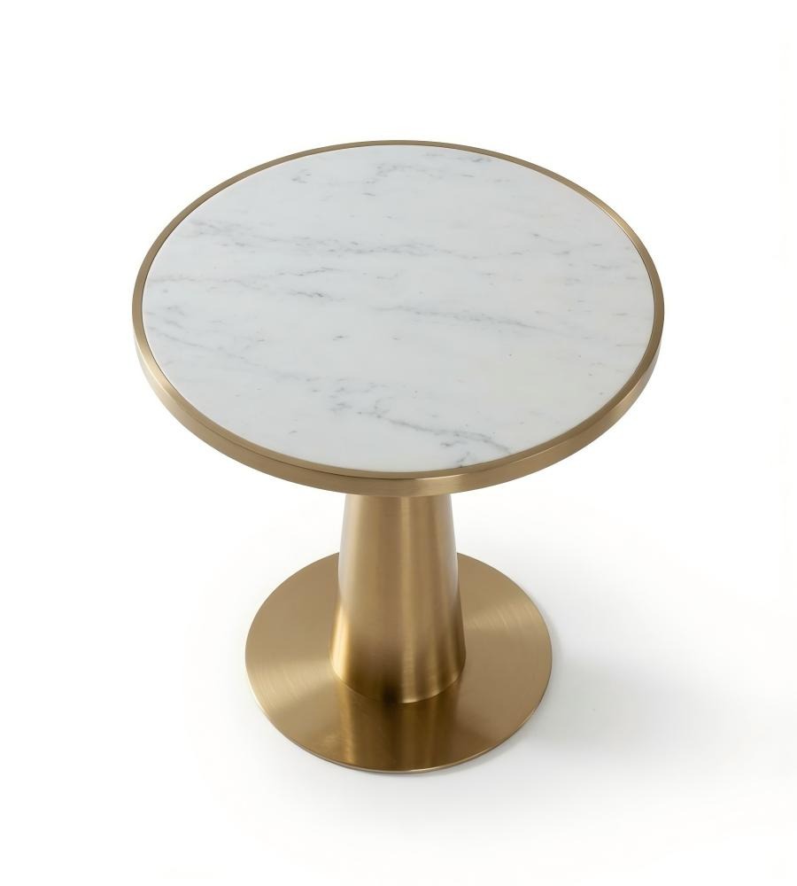 金色不銹鋼岩板圓形洽談枱 Gold Sintered Stone Round Table