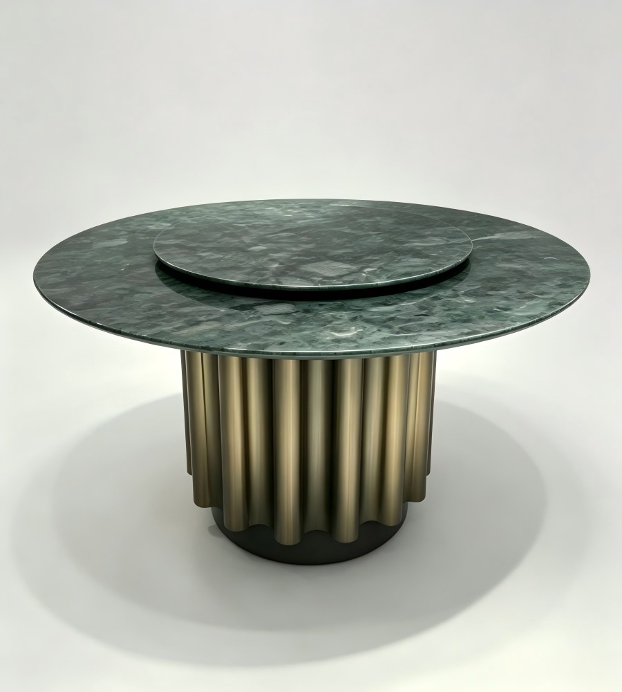 奢石圆餐桌Luxury Stone Round Dining Table