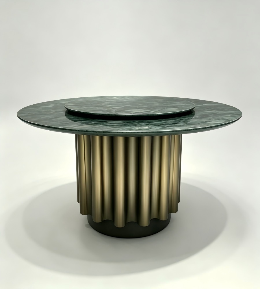奢石圆餐桌Luxury Stone Round Dining Table