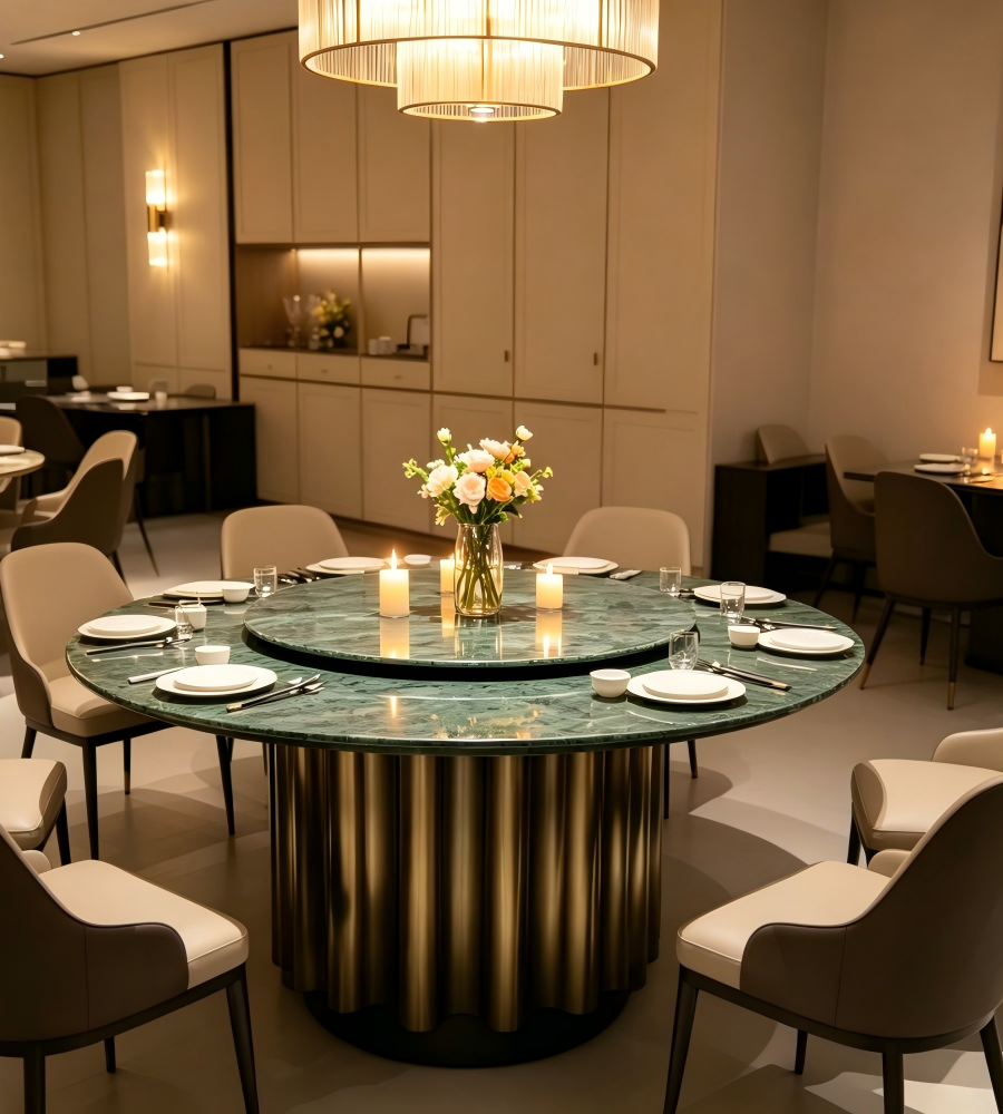 奢石圆餐桌Luxury Stone Round Dining Table