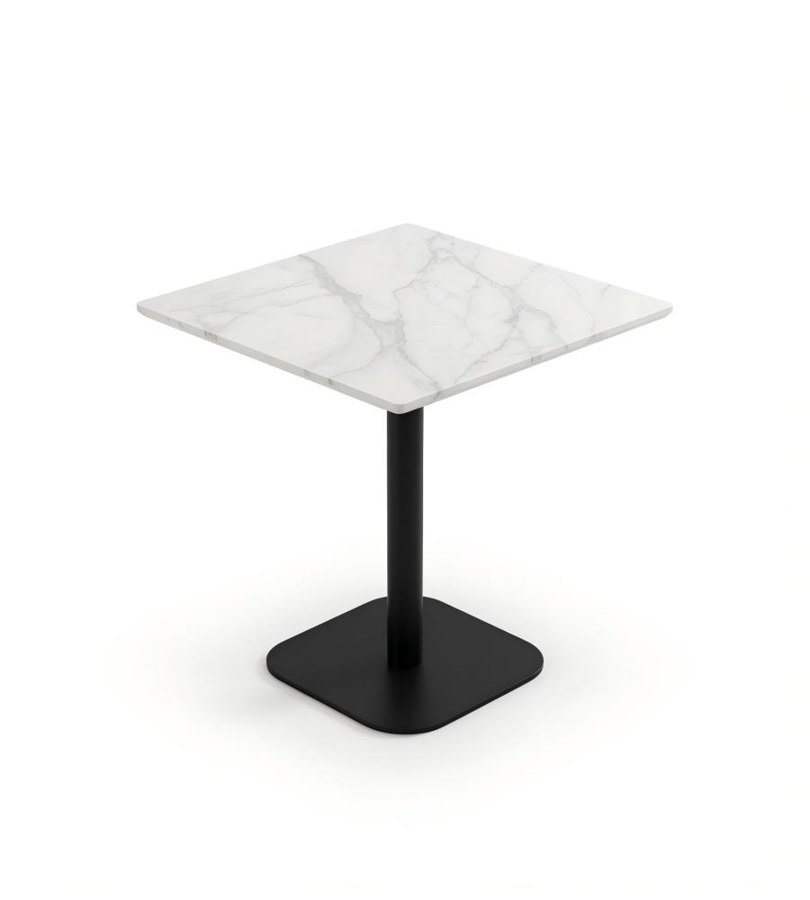 簡約白色岩板方形辦公室洽談枱 White Sintered Stone Square Office Table