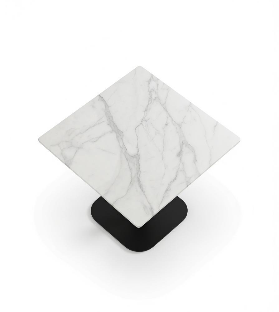 簡約白色岩板方形辦公室洽談枱 White Sintered Stone Square Office Table