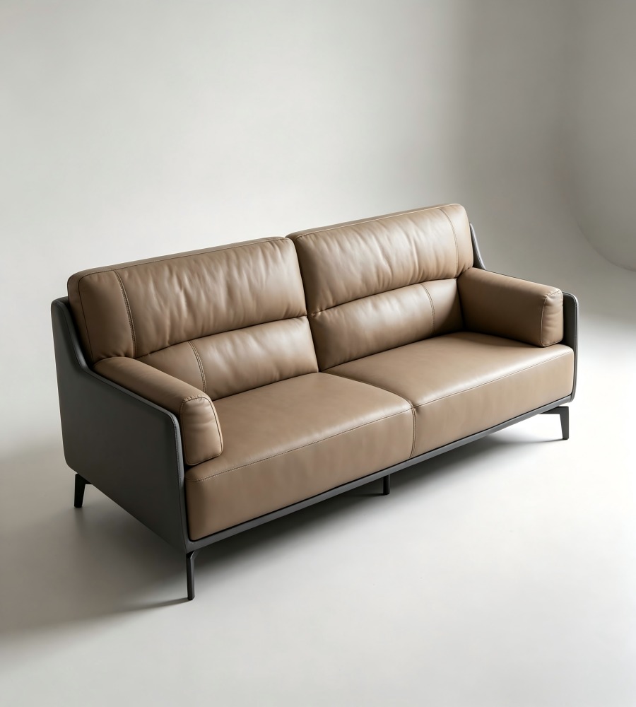 雙色拼皮三人沙發 Dual-Tone Contrast Three-Seater