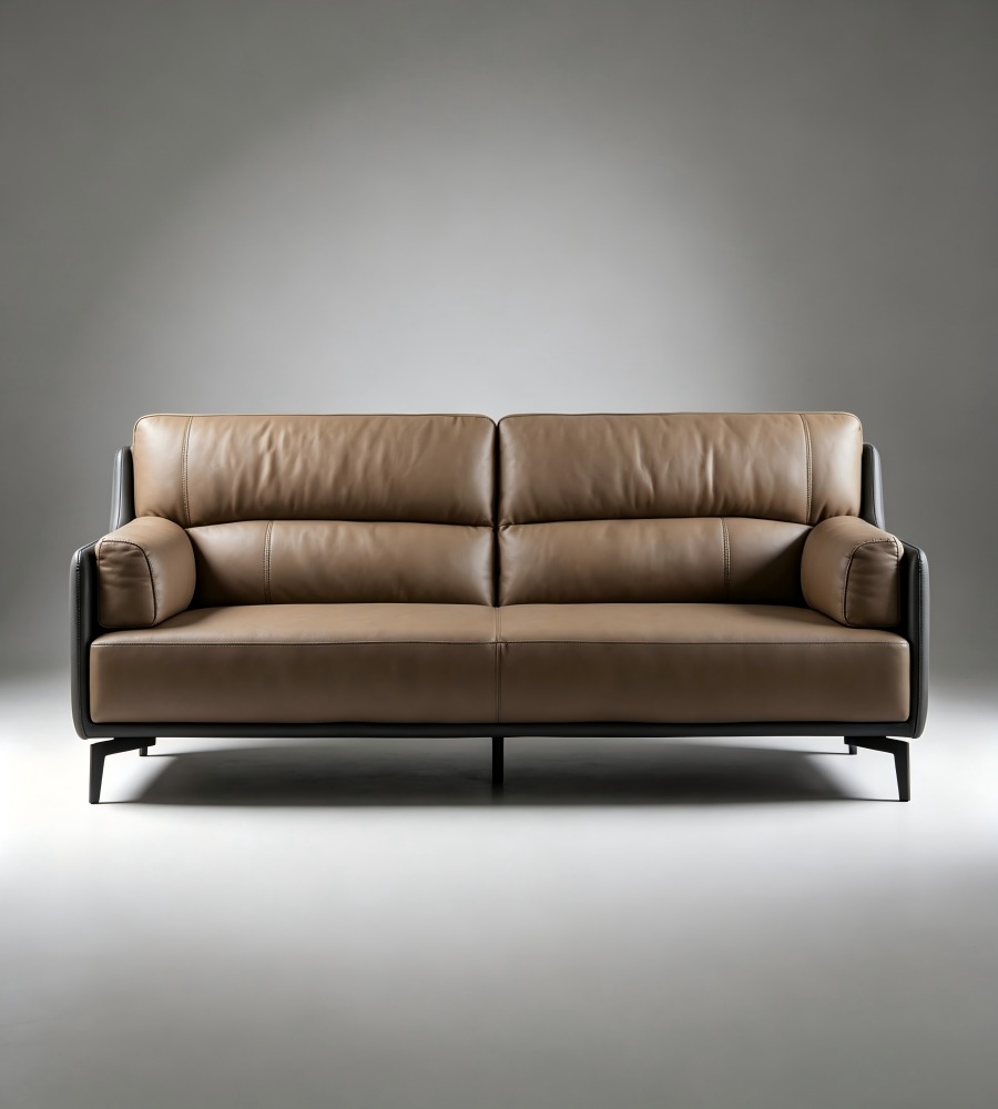 雙色拼皮三人沙發 Dual-Tone Contrast Three-Seater
