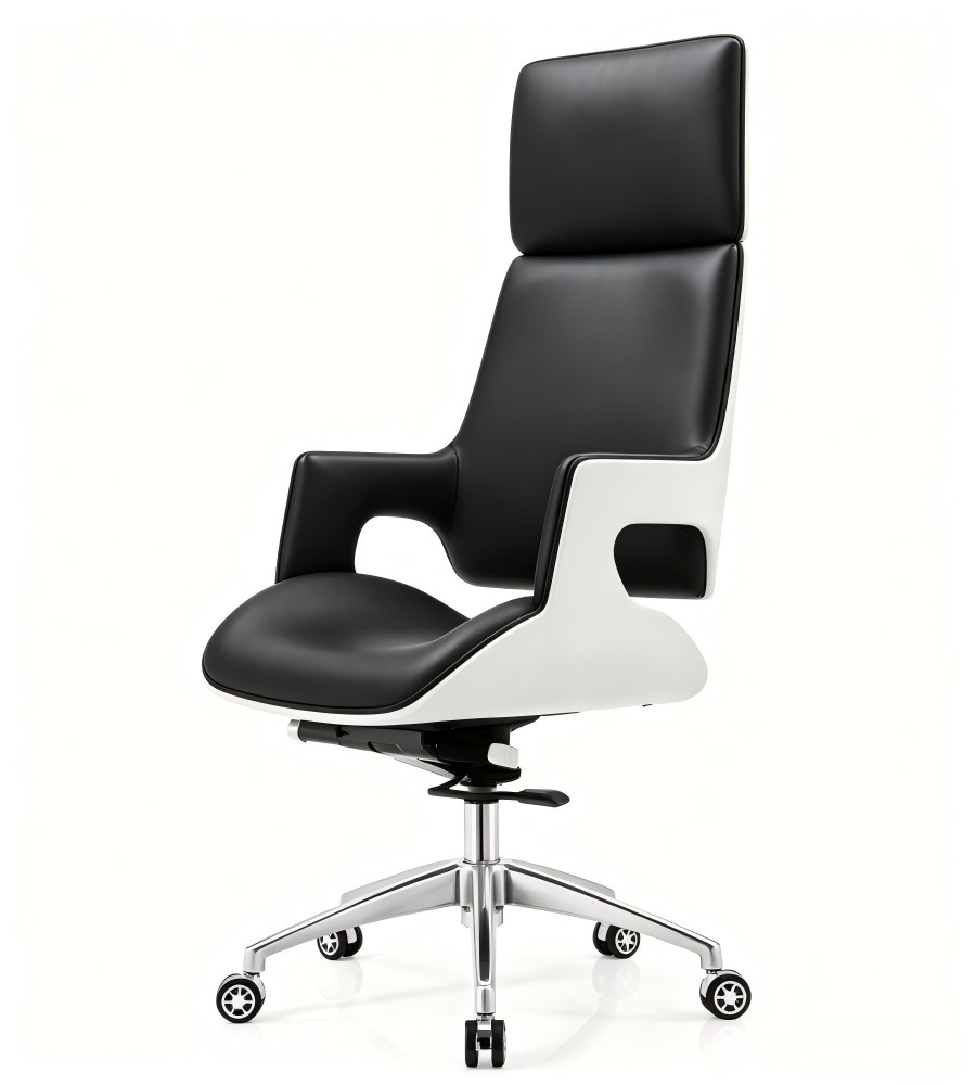 黑白雙色五星腳大班椅 Black & White Two-Tone Five-Star Base Executive Chair