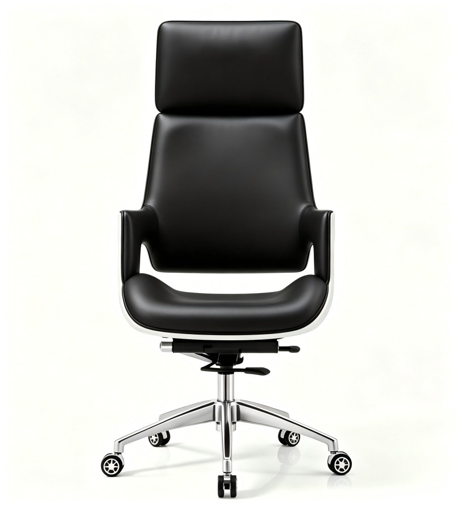 黑白雙色五星腳大班椅 Black & White Two-Tone Five-Star Base Executive Chair