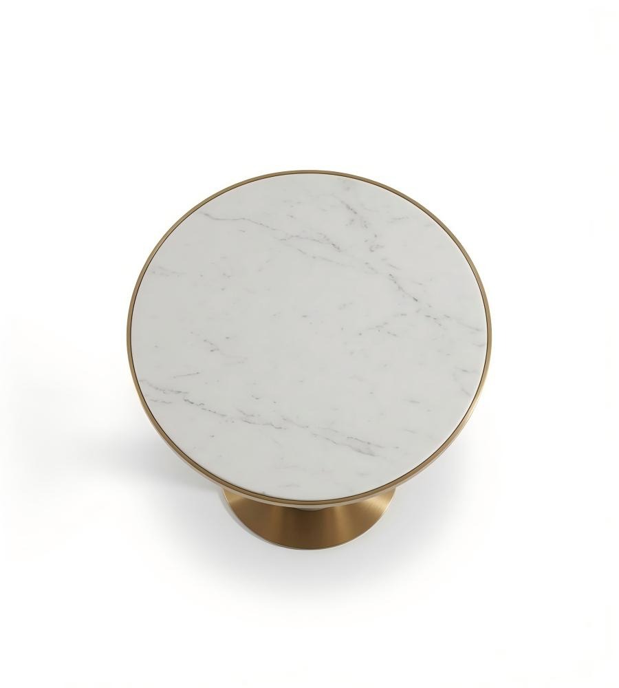 金色不銹鋼大理石圓形辦公室洽談枱 Gold Marble Round Table