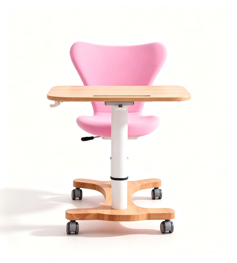 木紋氣動升降一體化學習台 Integrated Wood-Grain Pneumatic Learning Station