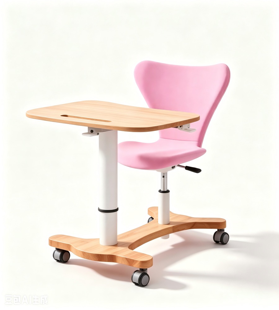 木紋氣動升降一體化學習台 Integrated Wood-Grain Pneumatic Learning Station