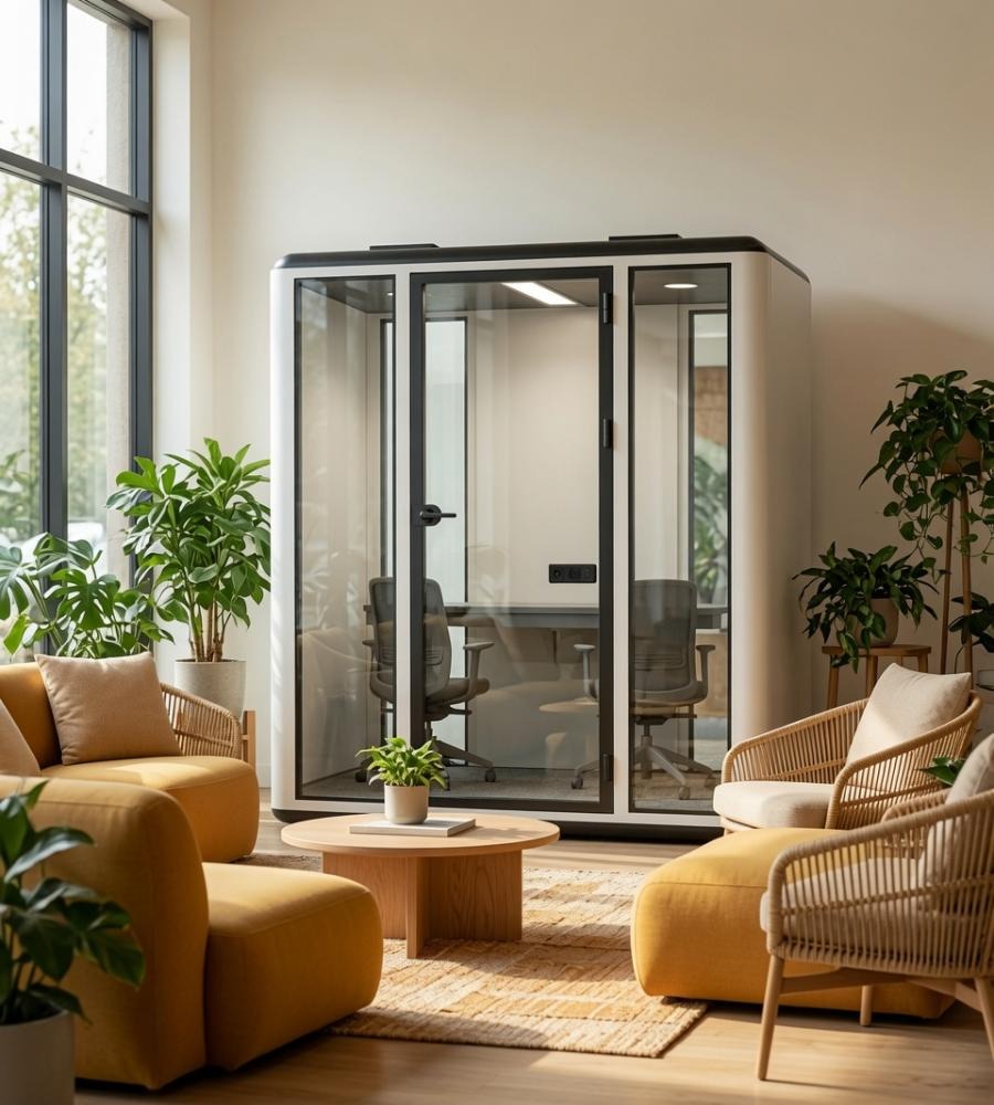 智能四人會議隔音艙 Smart Quad-Person Meeting Soundproof Booth