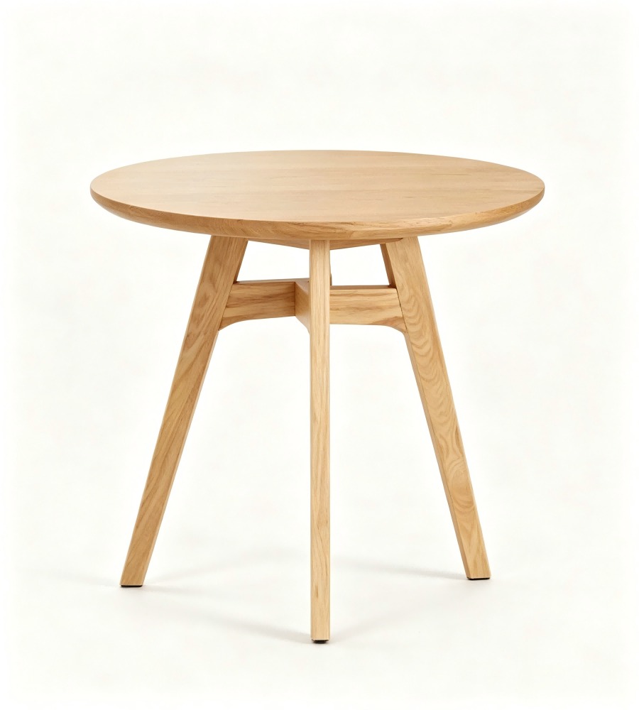 北歐原木色白蠟木實木腳圓形茶几 Nordic Ash Wood Round Coffee Table