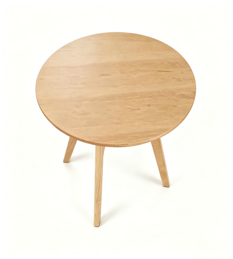 北歐原木色白蠟木實木腳圓形茶几 Nordic Ash Wood Round Coffee Table