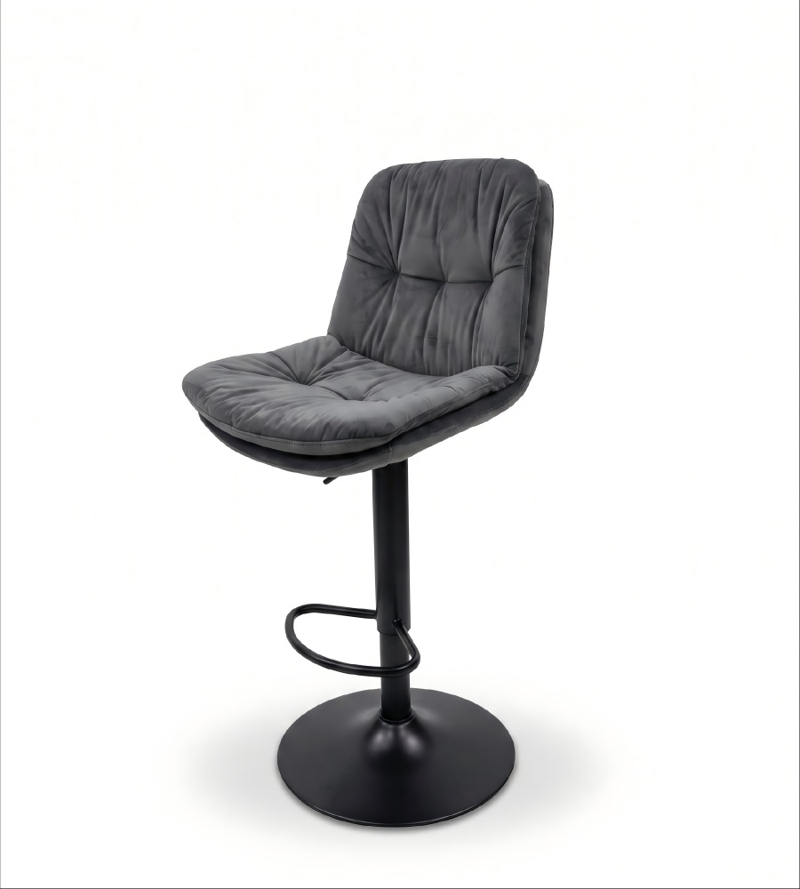 現代灰色布藝可升降吧椅 Modern Grey Fabric Adjustable Bar Stool