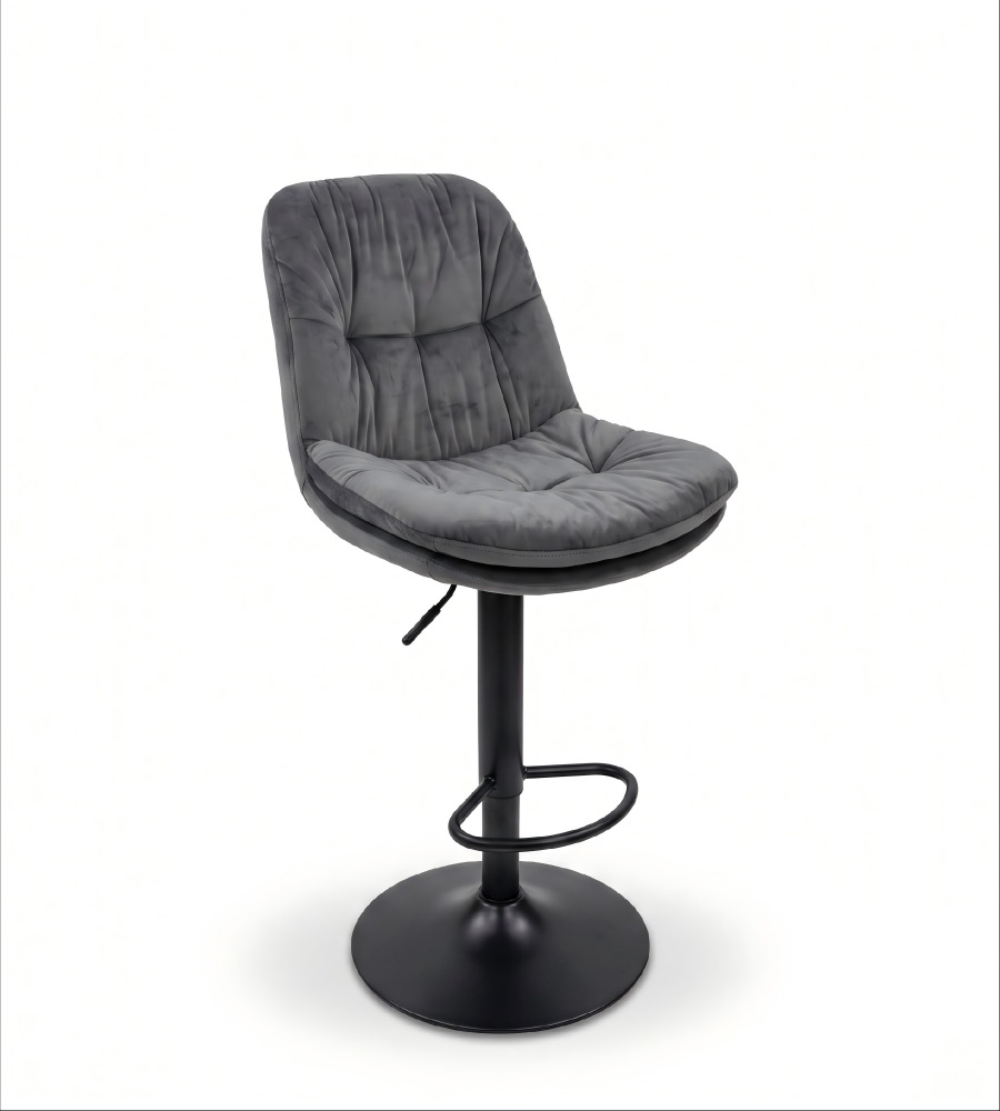 現代灰色布藝可升降吧椅 Modern Grey Fabric Adjustable Bar Stool