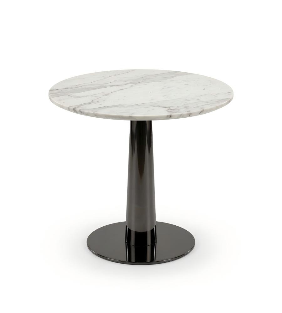 白色大理石黑色不銹鋼圓形洽談枱 Marble Round Table