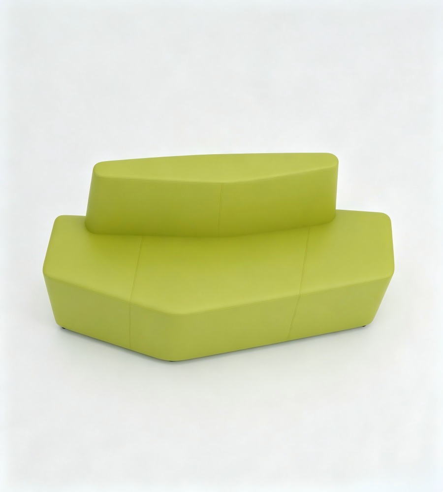 現代草綠色布藝雙座位辦公梳化 Modern Green Fabric Double Seater Office Sofa