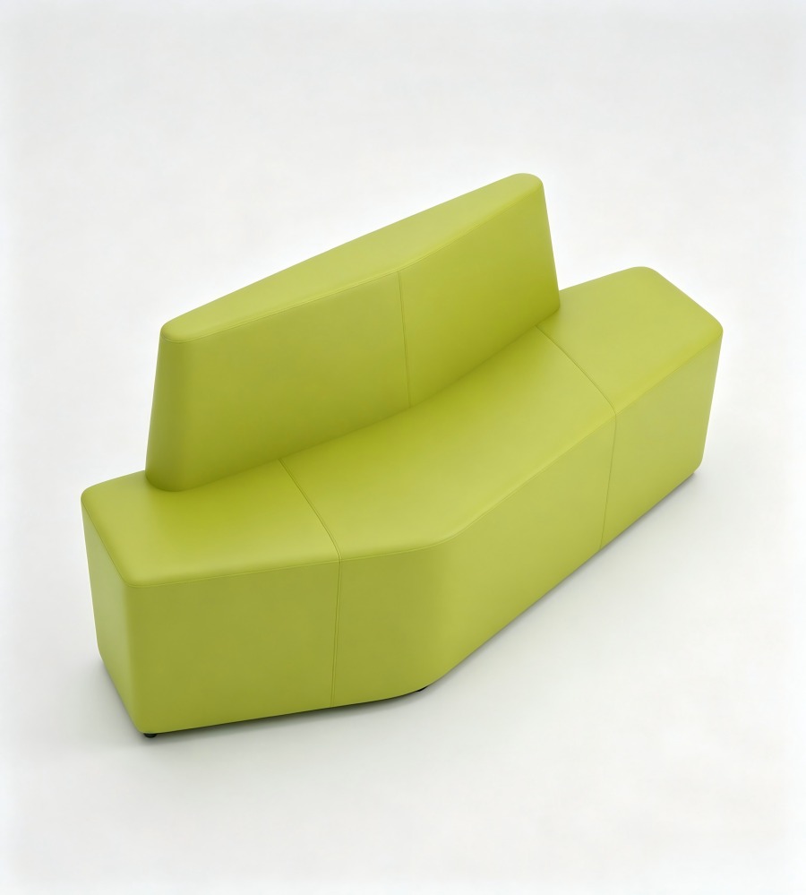 現代草綠色布藝雙座位辦公梳化 Modern Green Fabric Double Seater Office Sofa