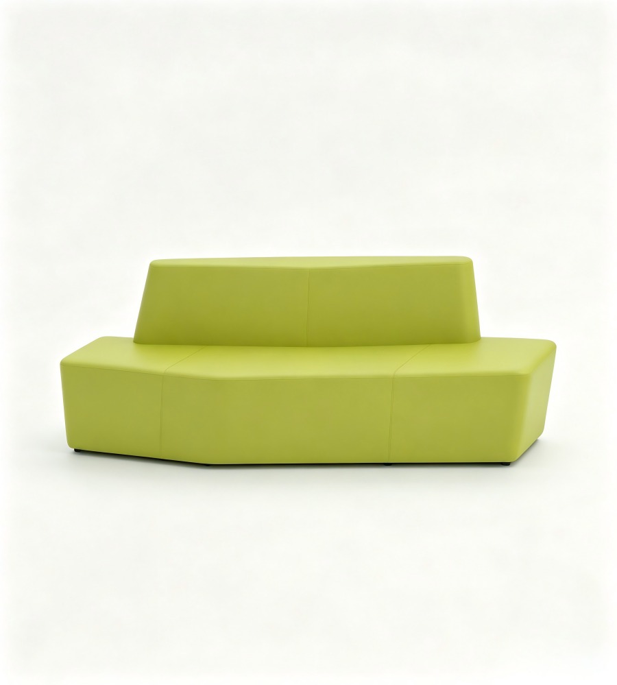 現代草綠色布藝雙座位辦公梳化 Modern Green Fabric Double Seater Office Sofa
