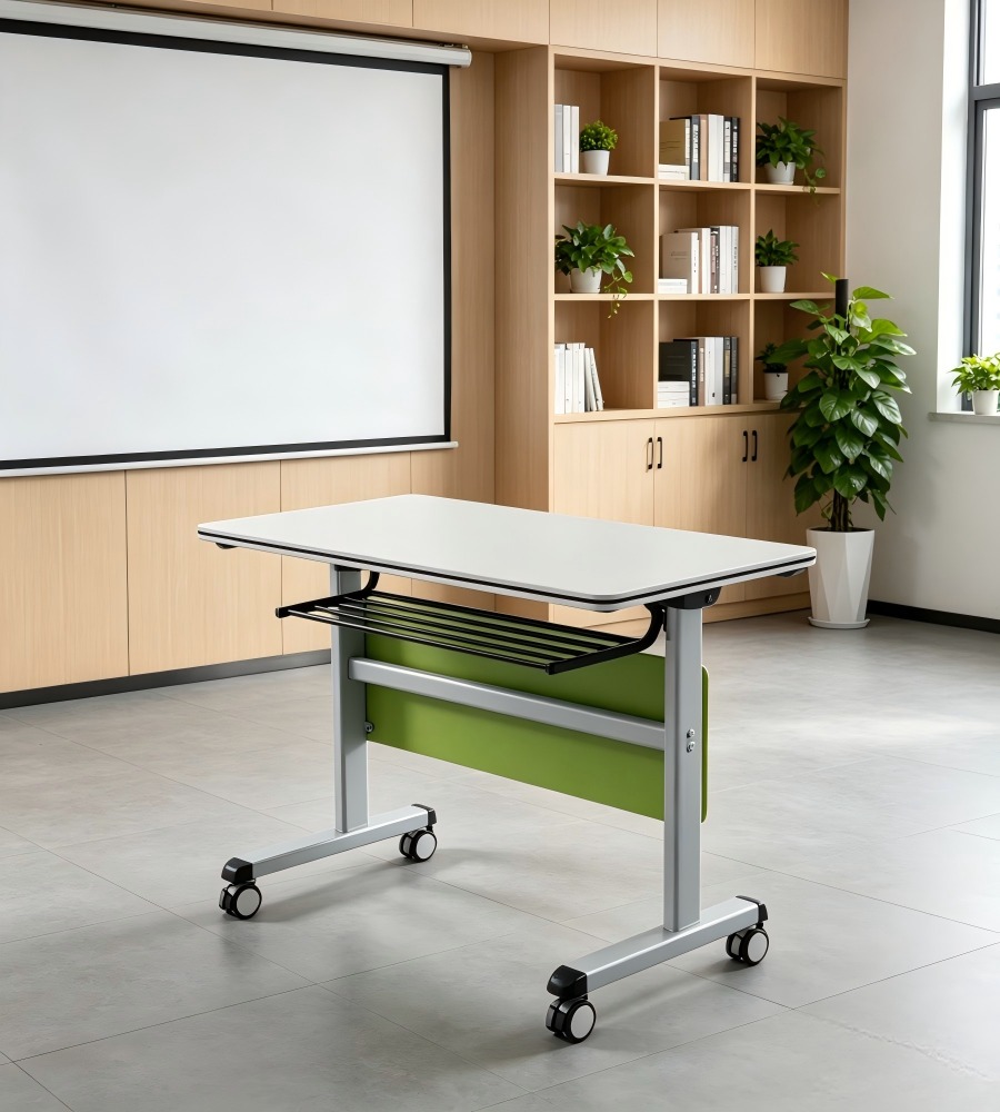 現代實用淺灰拼綠色培訓枱 Modern Practical Light Grey and Green Training Table