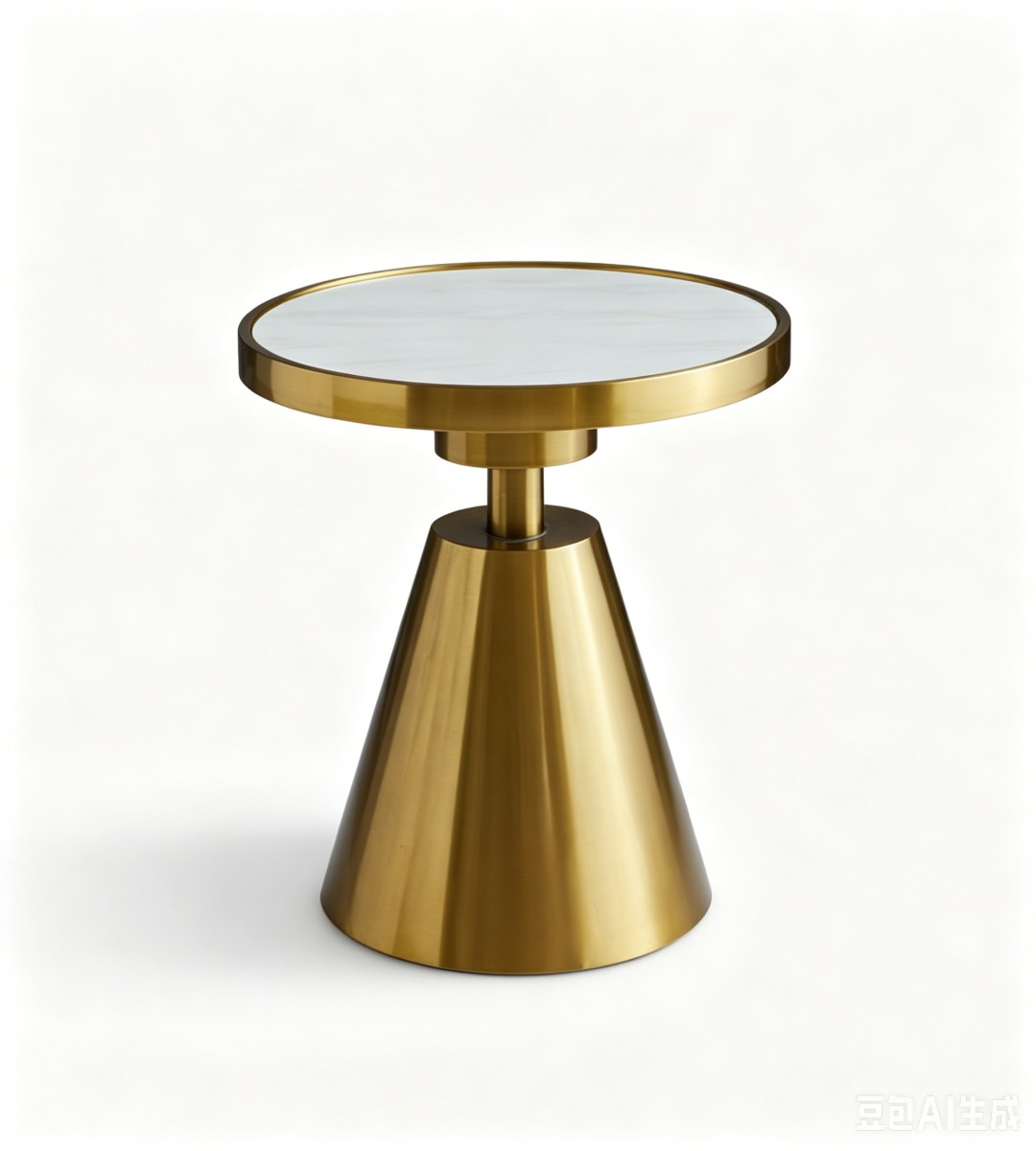輕奢白色岩板圓形茶几 Light Luxury White Sintered Stone Round Coffee Table